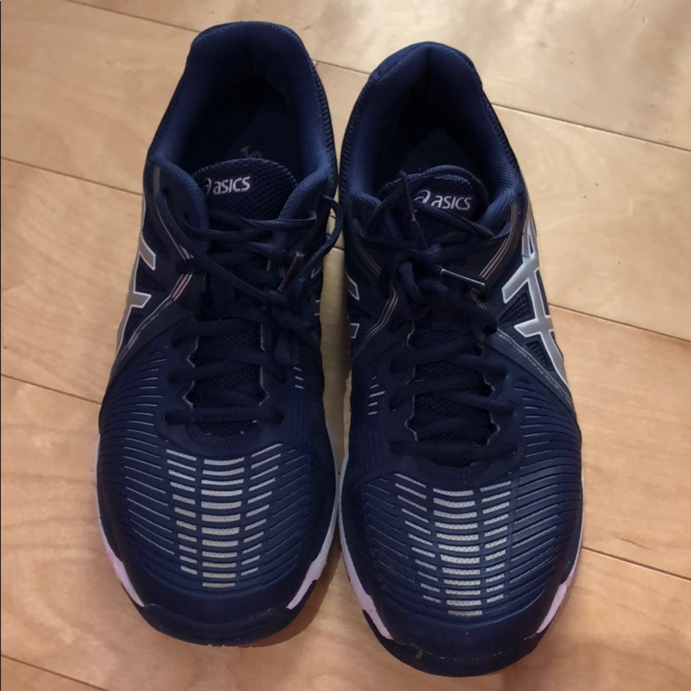ASICS navy volleyball shoes